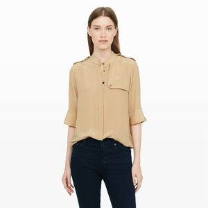 Club monaco tan silk blouse S